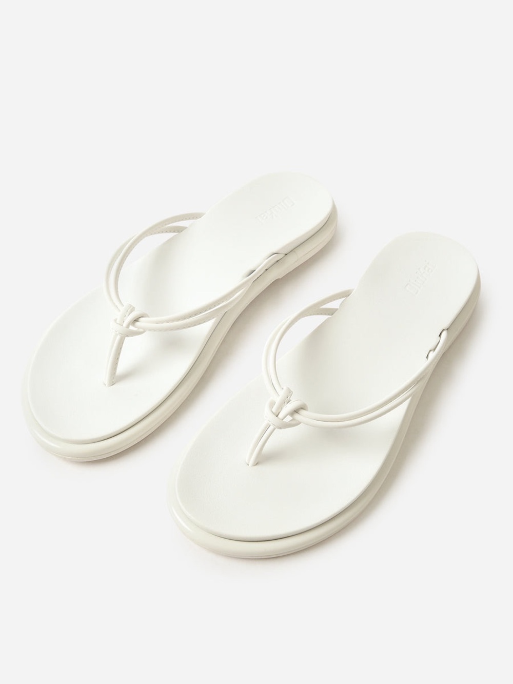 OluKai White Knot-Detail Flip Flop Sandals